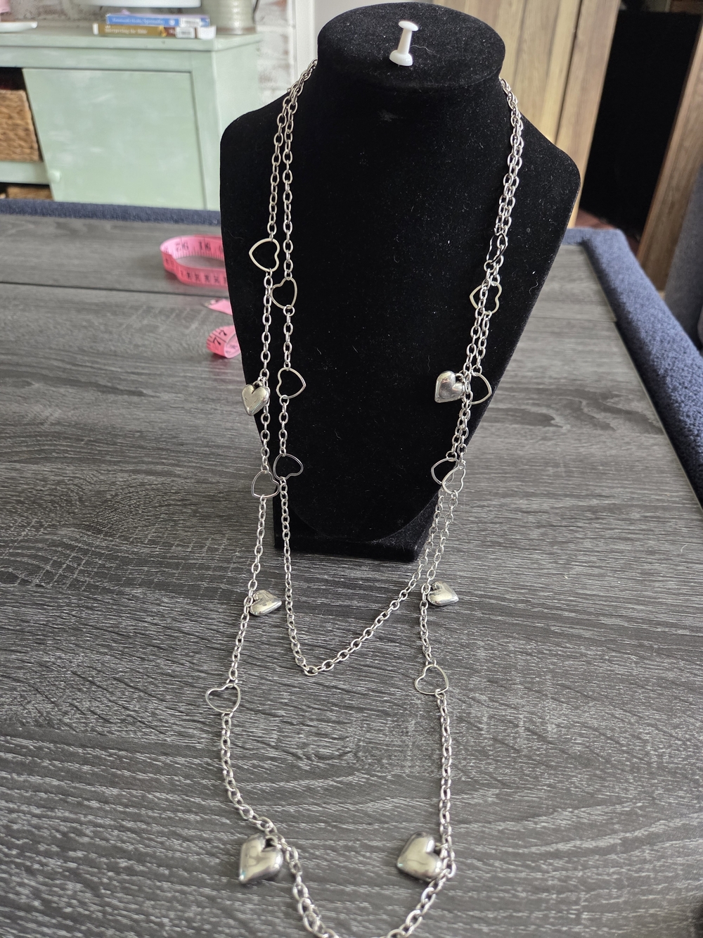paparazzi Silver-Tone Layered Heart Link Necklace